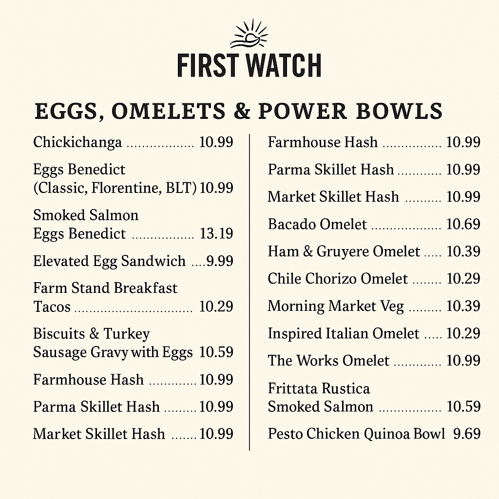 first watch breakfast menu